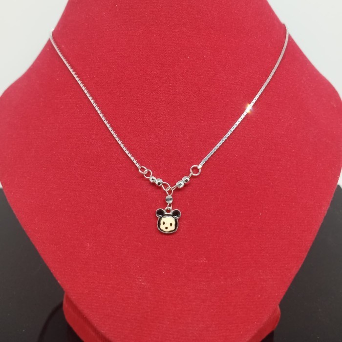 KALUNG KOYEK ANAK MICKY PERAK SILVER925 LAPISAN EMAS PUTIH KK41