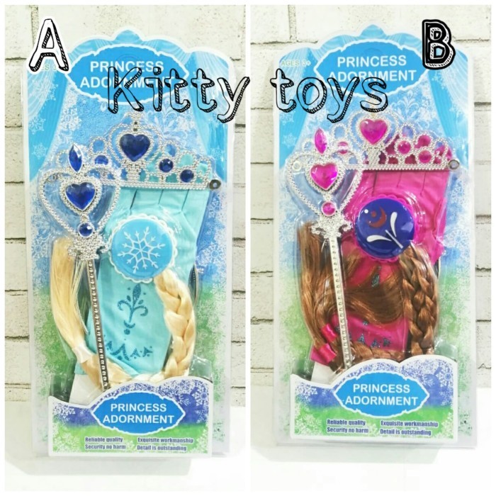 AKSESORIS FROZEN ELSA ANNA / TONGKAT MAHKOTA RAMBUT KEPANG ELSA SET 4