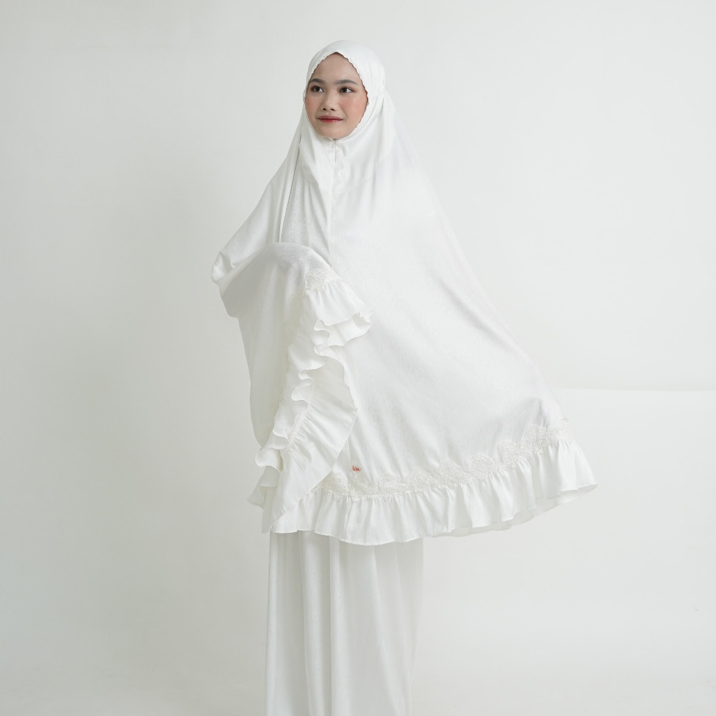 PREMIUM Kisa - Mukena Dewasa Balmain Silk Aliyah Free Sajadah Muka