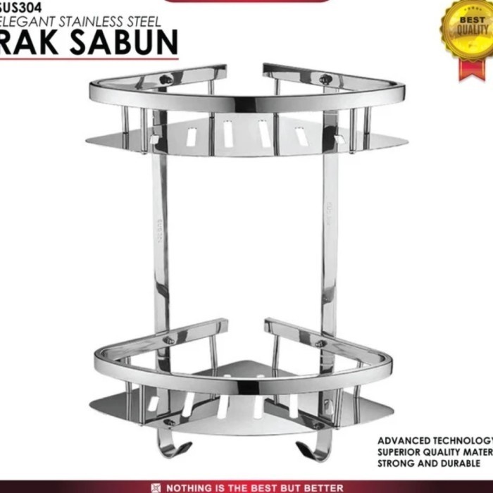 Rak Sudut 2 Susun Stainless Kamar Mandi/Rak Sudut Kamar Mandi 2 susun
