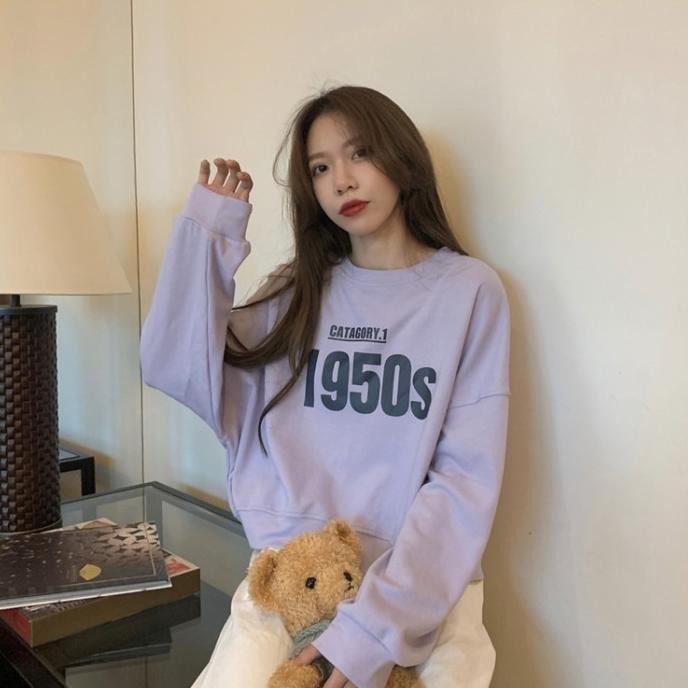 Crop Top Sweater Wanita Model Uniqlo Tangan Panjang Original Termurah