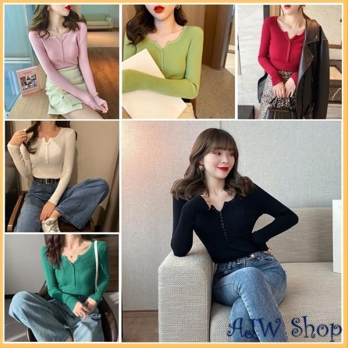 Ajwpedia Atasan Rajut Wanita Import Premium Bahan Halus | Baju Rajut