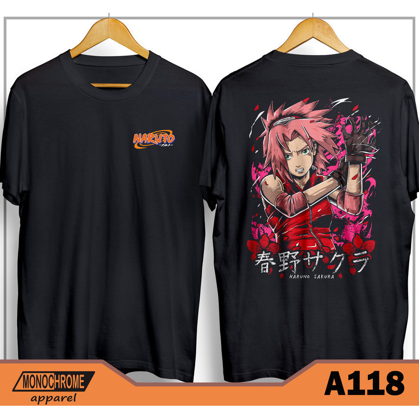 A118 Kaos Baju Distro Pria Anime Jepang Naruto Sakura