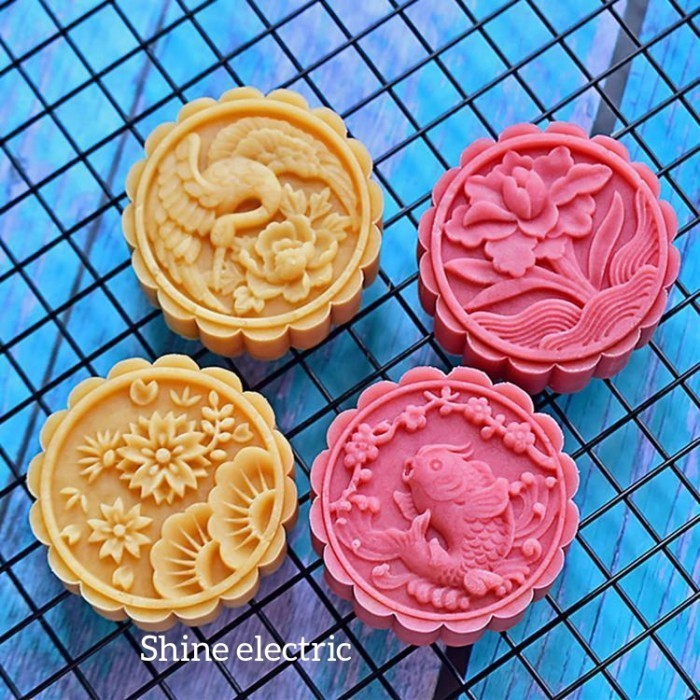CETAKAN MOONCAKE 75GR FISH FLOWER KUE BULAN 75 GRAM MOON CAKE 75 GR