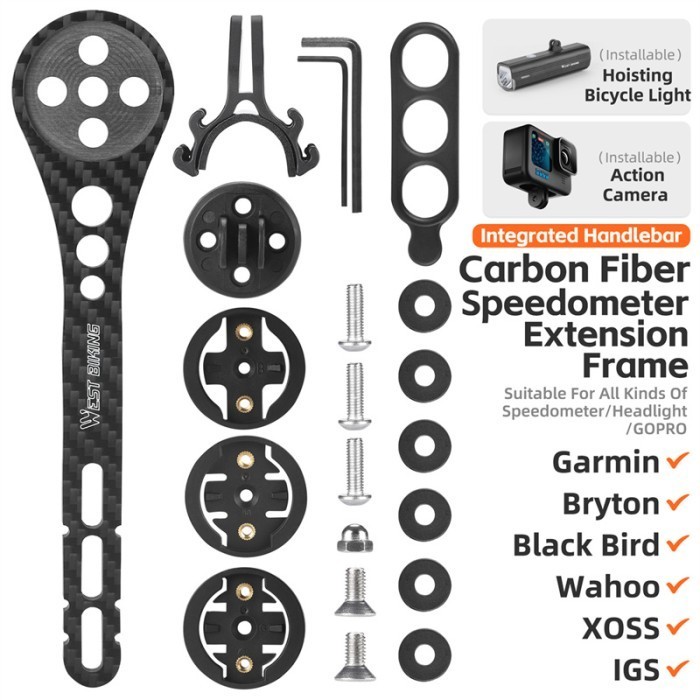 West Biking Integrated Handlebar Mount Carbon Barfly Mounting GPS 7193