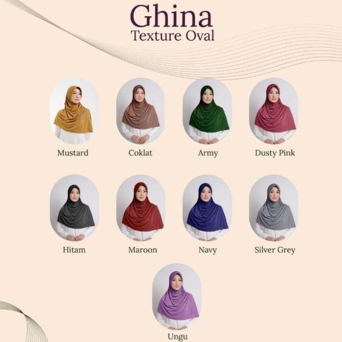 Jilbab Bergo Elzatta / Ghina Texture Oval