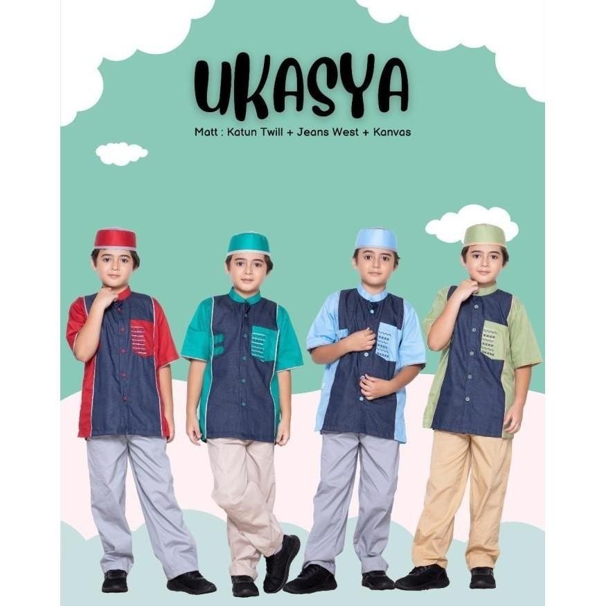Baju Set Koko Anak Laki-Laki Ukasya By Fattaya Premium Matcha Berkualitas Goodseller