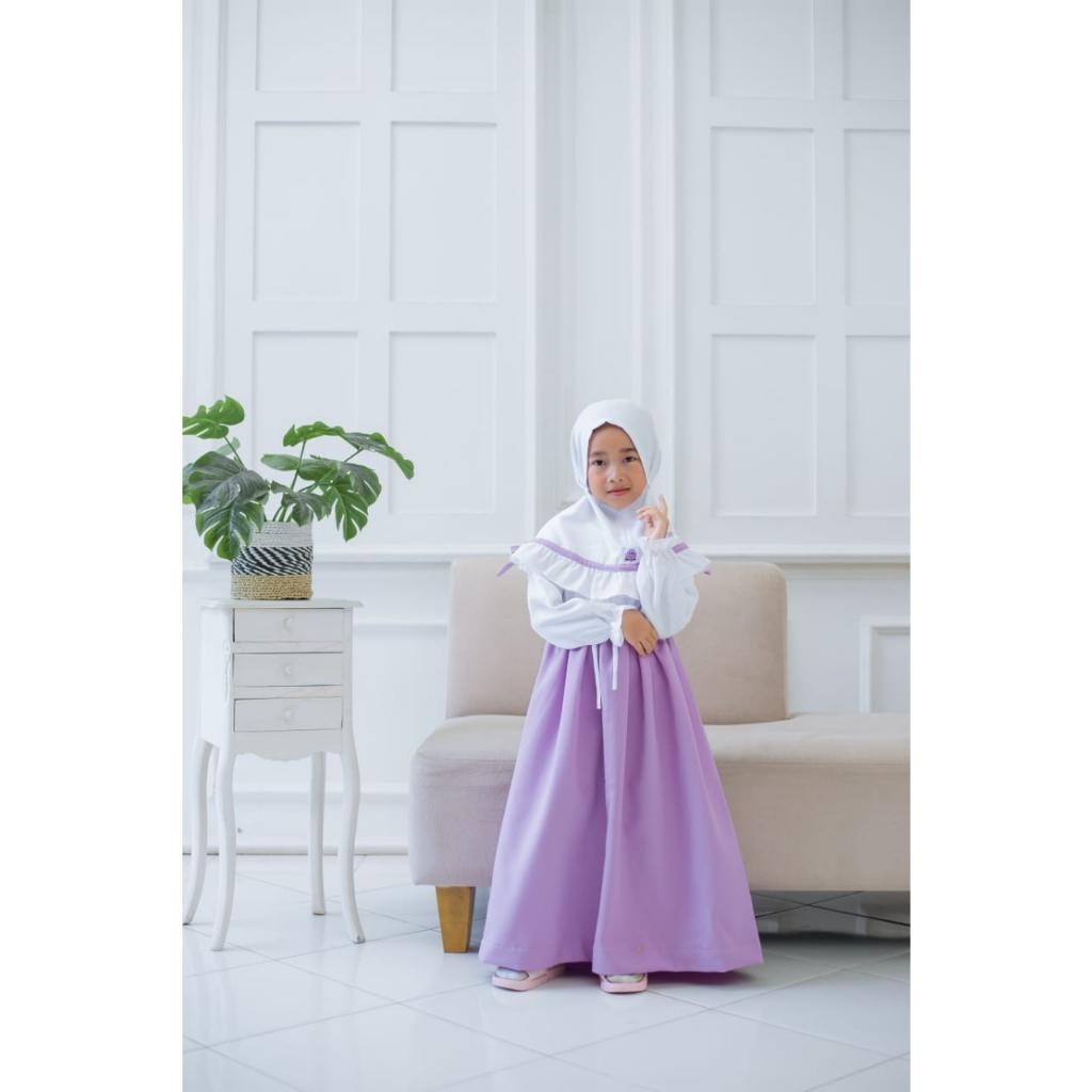 Gamis Set Hijab Hanara Lilac Dress Anak Perempuan Hanara Lilac Terjamin
