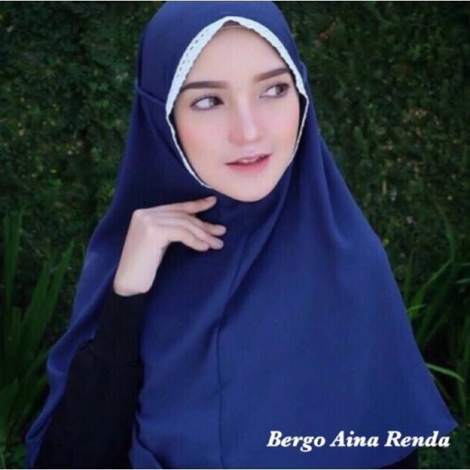 Bergo Instant Tali Diamond Renda Bergo Hijab Maryam Renda Non Pet