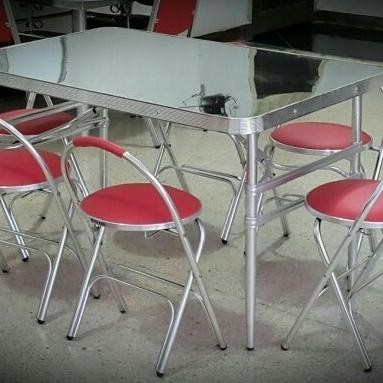 Meja Lipat Aluminium Meja Stainless Kaki Lipat Meja Cafe Kursi Kantin Sharadivaskayana