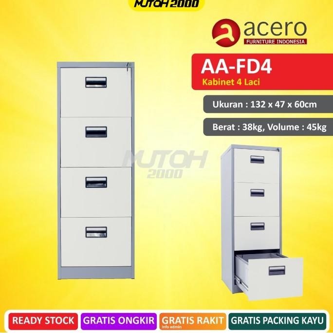 

Terlaris Acero Aa-Fd4 Filling Cabinet Kabinet Besi 4 Laci 4 Susun Terbaik