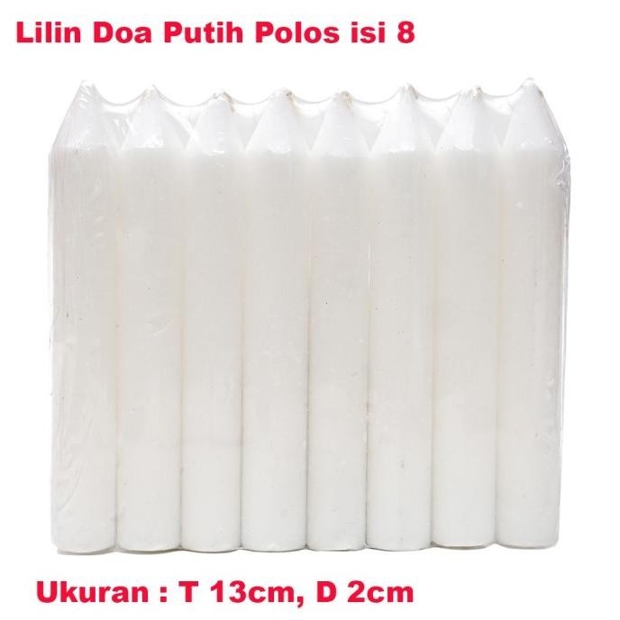 BEST SELLER Lilin Altar Paskah Gereja Misa Doa Putih Polos isi 8 Uk. 13 x 2cm TERLARIS