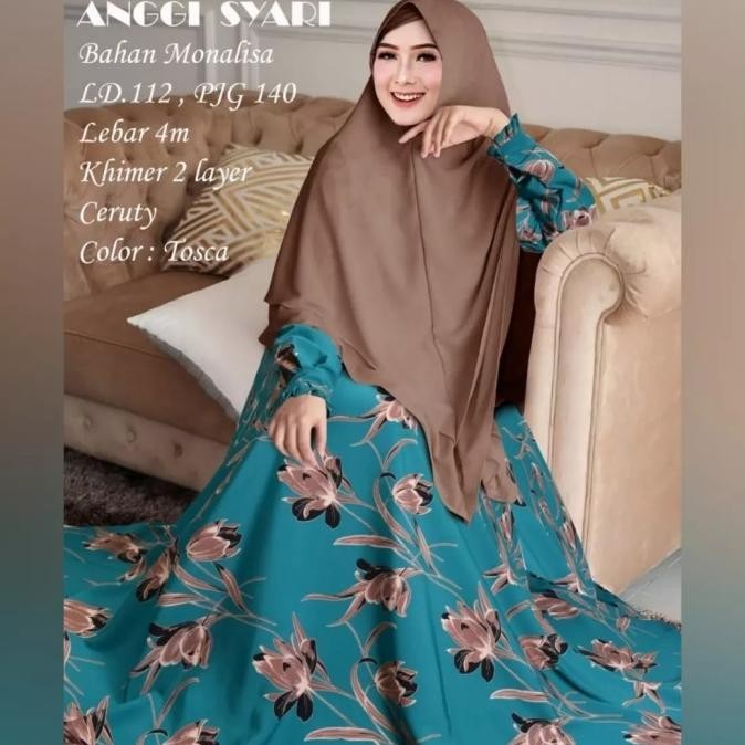 Gamis Syari Terbaru Set Khimar Ceruty Gamis Monalisa Busui Set Hijab