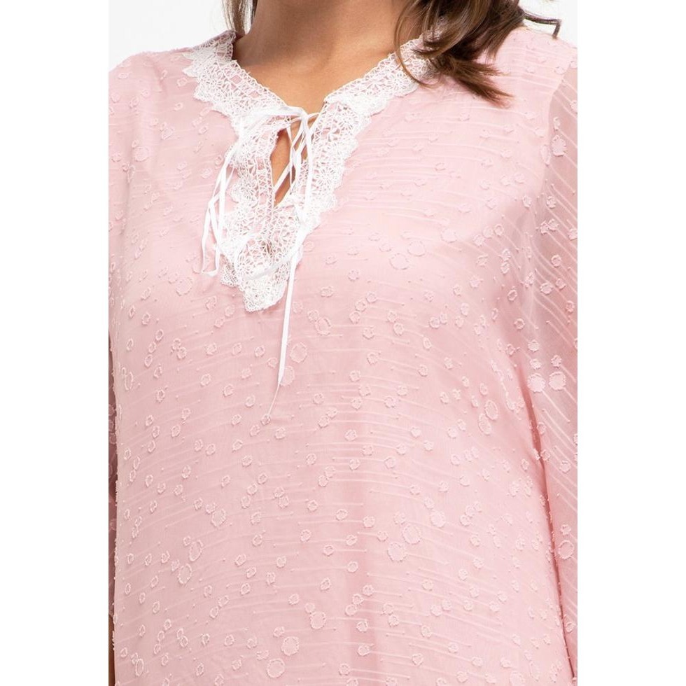 Chic Simple Laced Up Dot Kaftan