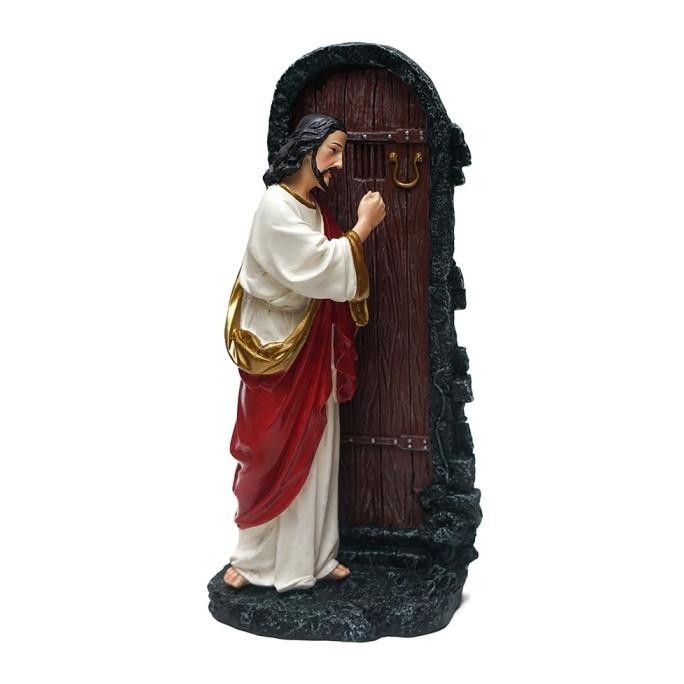 BEST SELLER Pajangan Patung Rohani Tuhan Yesus Mengetuk Pintu Souvenir Murah TERLARIS