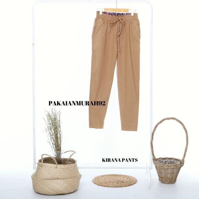Kirana Pants Celana Big Size Wanita Baggy Pants Warna Whitecoffe Murah
