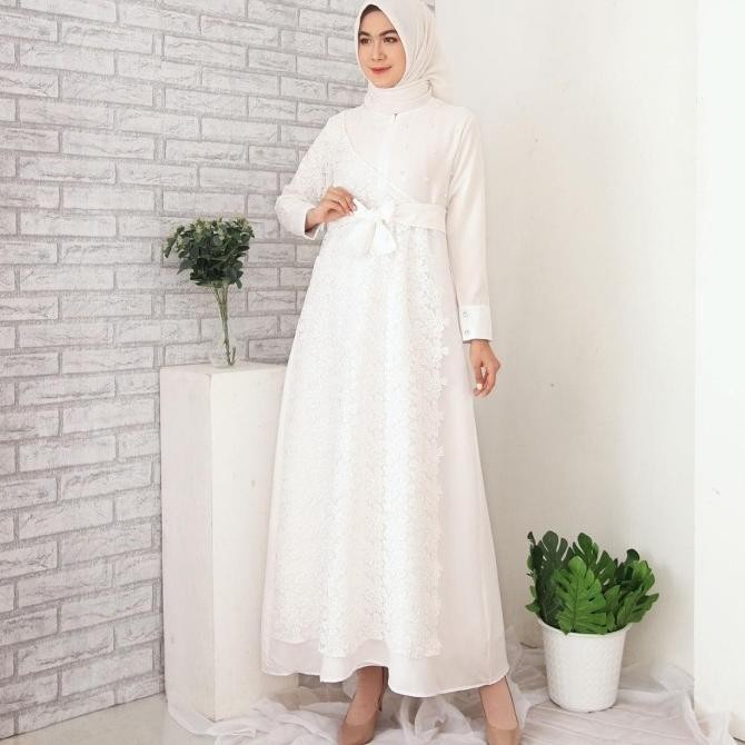 Gamis Putih Gamis Brukat Brokat Gamis Polos 8361
