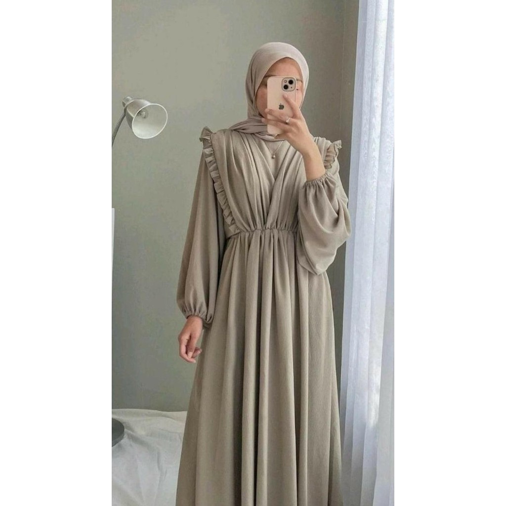 Baju Gamis Wanita Terbaru Murah Dress Polos Muslimah Jumbo Ld 120