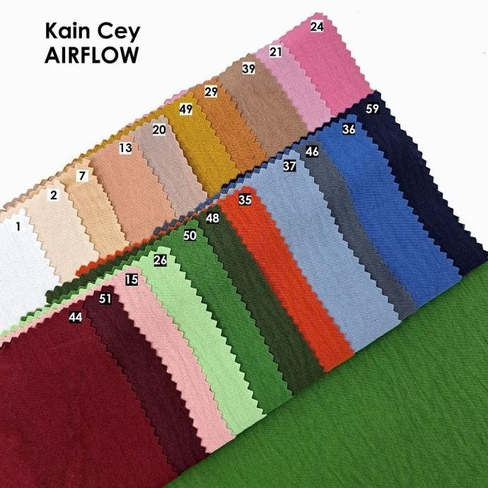 

Kain Crinkle / Kain Cey Airflow (Per 0.5 Meter) Berkualitas