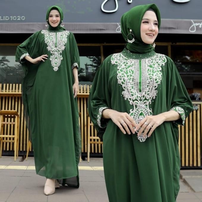 Kaftan Modern Gamis Kaftan Lebaran Mewah Kaftan Jumbo Payet Marina