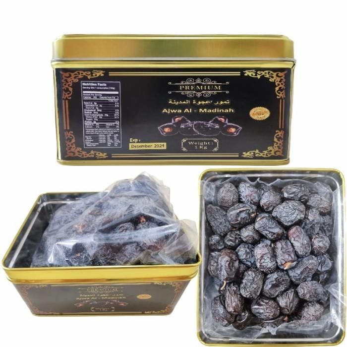 

Kurma Nabi//Ajwa Madinah Kemasan Kaleng Premium 1Kg