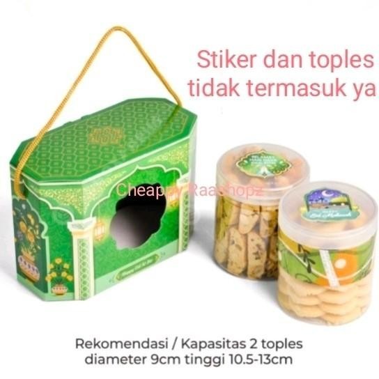 

Octagon Box Lebaran 2 Jar Plastik 750Ml 600Ml Box Cookies Idul Fitri 088