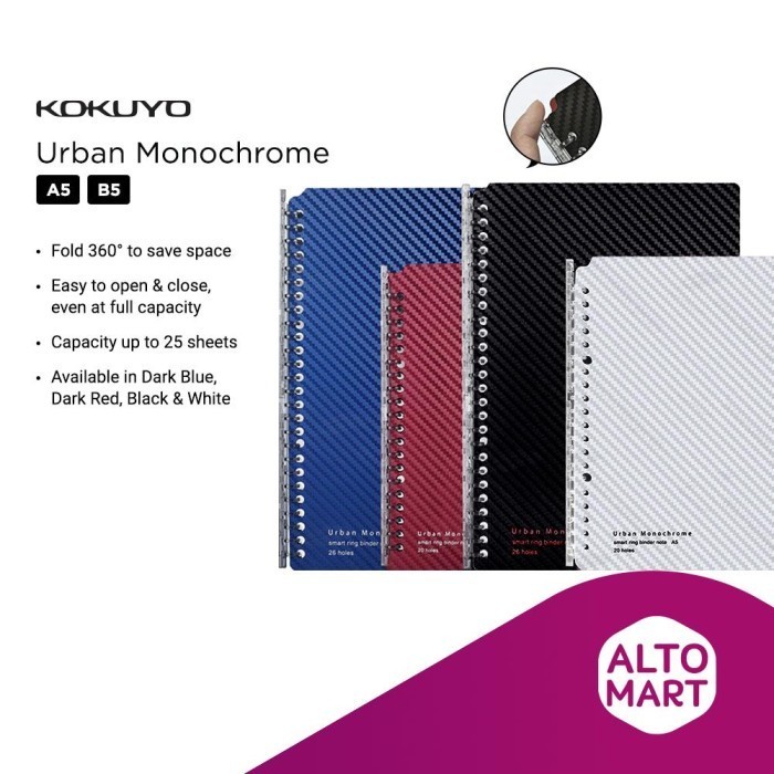 

Kokuyo Urban Monochrome Smart Ring Loose Leaf Binder Notebook A5 B5