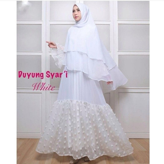Gamis Duyung White Syari Putih Premium Terbaru SaleR33A