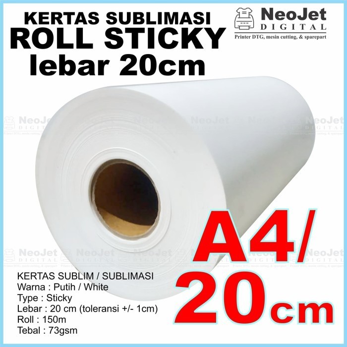 

Kertas Sublim Sublimasi Sublimation Transfer Paper Roll Lebar 20 Cm A4