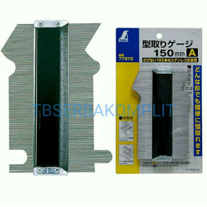 

Contour Gauge Gage Mal Bentuk Sudut Shinwa Jepang 77970 150Mm 150 Mm