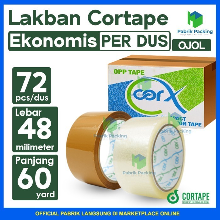 

Lakban Cortape Cor-X Murah 48Mm X 60Yard Dus Ojol