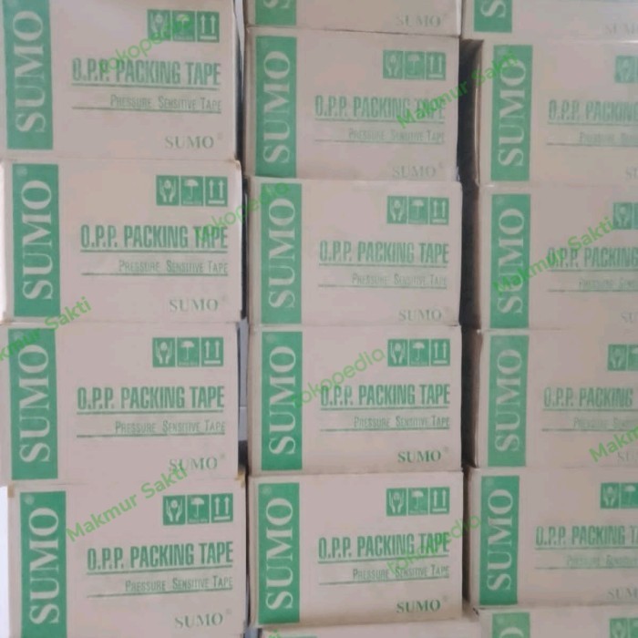 

Opp Sumo Tape Lakban Bening/Isolasi Hijau 2 Inch X 90 Yard (48 Mm) Dus
