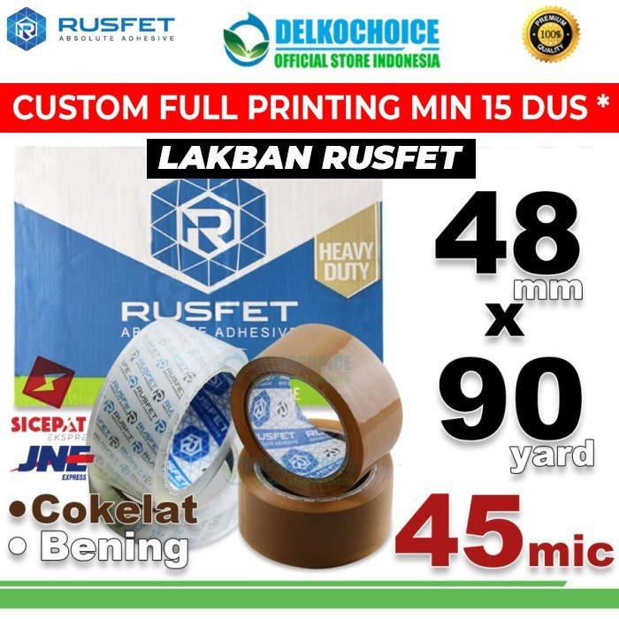 

Lakban 48Mm X 90Yard Rusfet Plakban Isolasi Kargo Termurah / Dus
