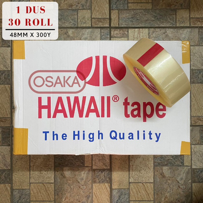 

[1 Dus Isi 30Pcs] Lakban Hawaii Bening Jumbo 48Mm / 2 Inch X 300 Yard
