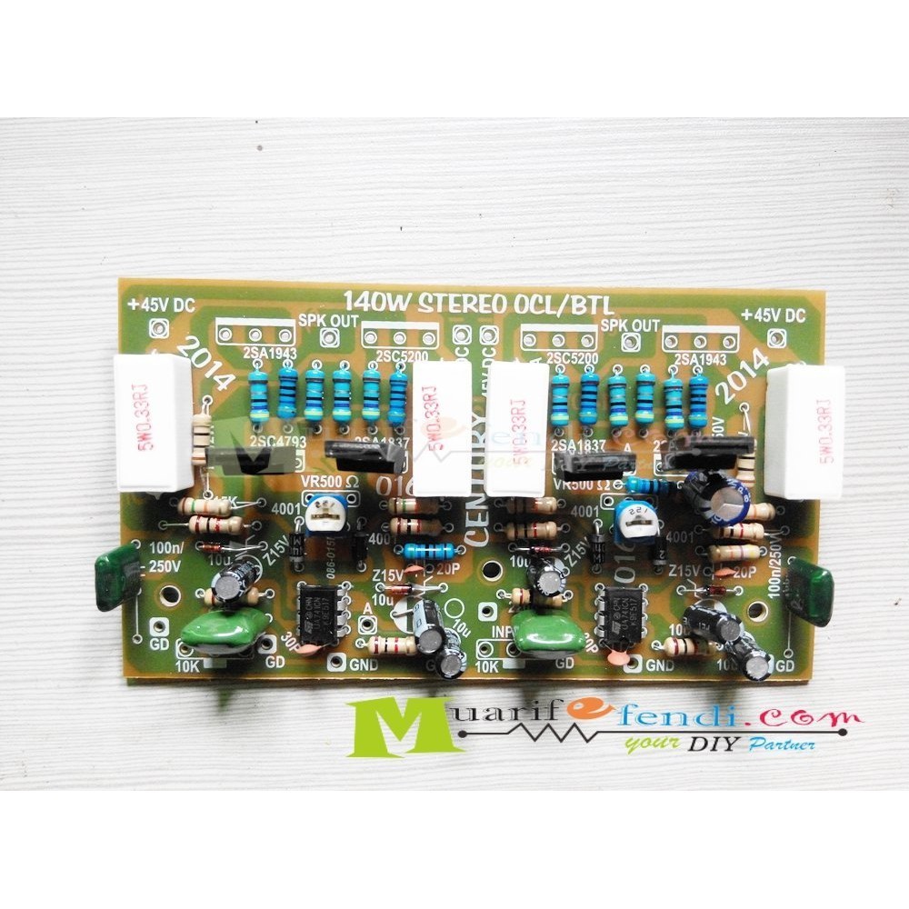 KIT Power Amplifier Stereo OCL Atau Mono BTL 140Watt CENTURY 016