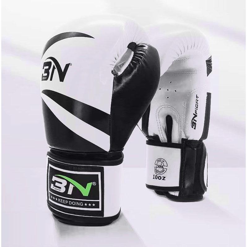 BN Fight Sarung Tangan Tinju Boxing Muay Thai Leather Glove Breathable BN02 Samsak Anak Dan Tinju Al