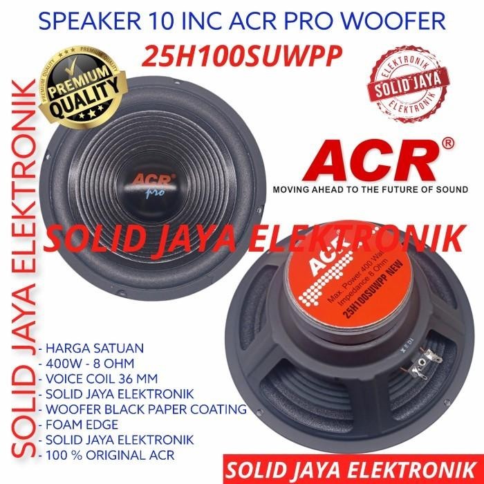 SPEAKER ACR 10 INC PRO WOOFER 25H100SUWPP NEW INCH IN 400W WOFER 10INC