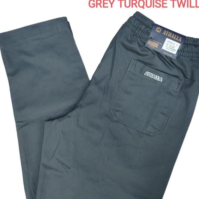 Promo  Celana Sirwal Pria Dewasa Standart By Athalla // Grey Turquoise Twill  Lebaran 2024