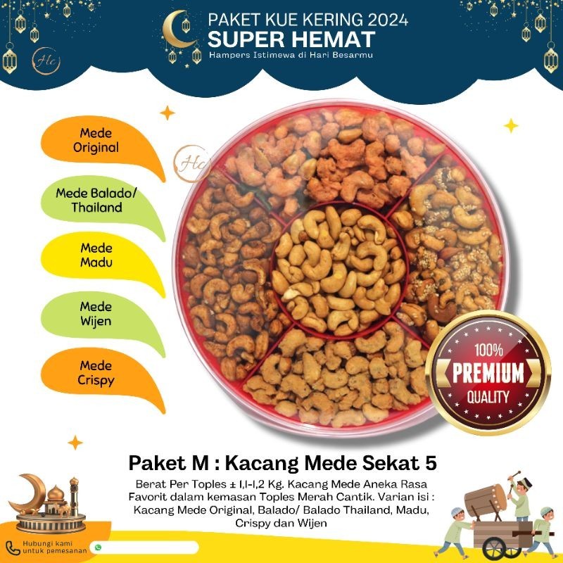 

Kacang Mede Sekat 5 (Kualitas Mede Super)