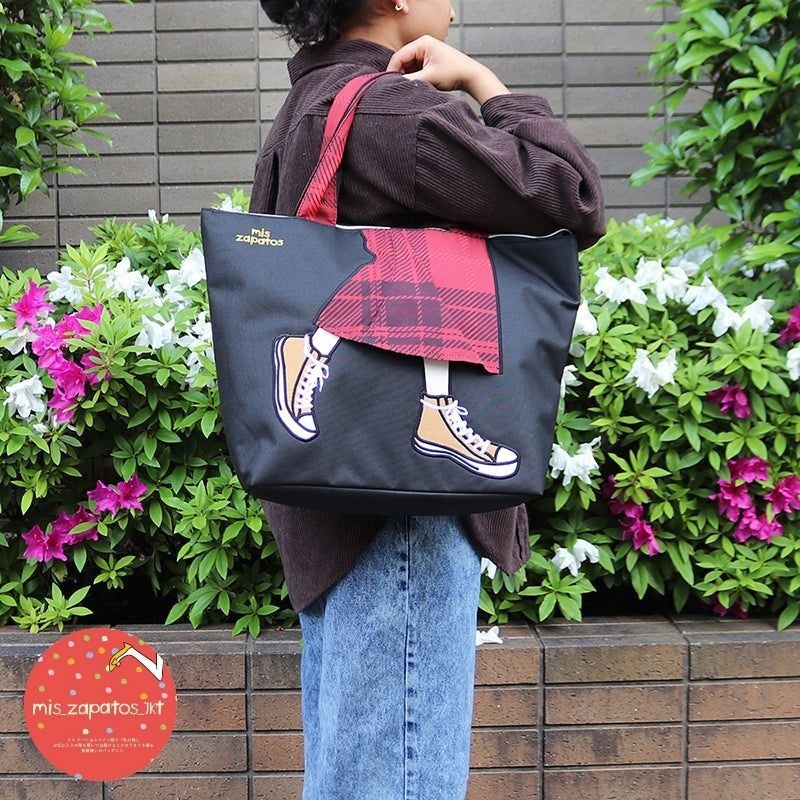 Tas Mis Zapatos B-7380 tote bag gambar skirts original bahan canvas