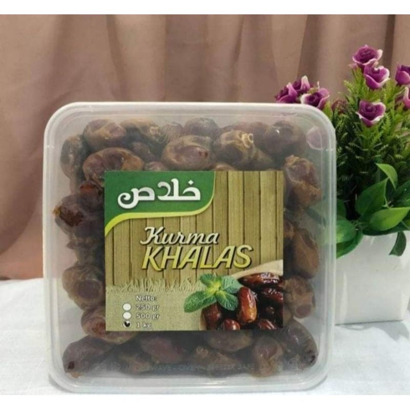 

Kurma Khalas al saad 1kg/kurma madu kholas/kurma khalas lembut/kurma murah