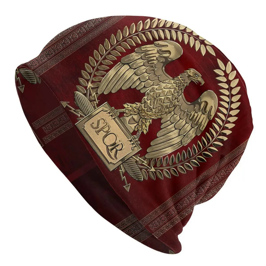 Topi Beanie Kerajaan Romawi Kuno Topi Elang Kekaisaran Emas Di Atas Beludru Merah Topi Tipis Musim S
