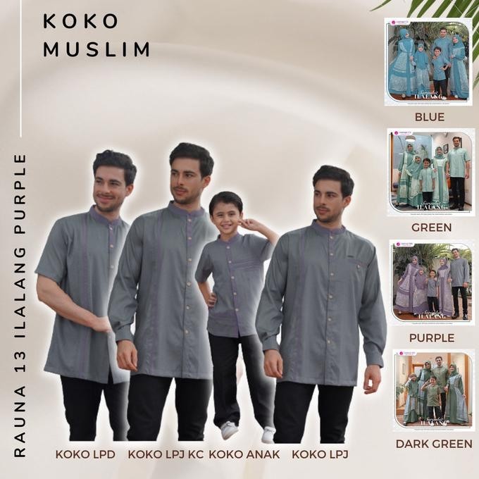 Koko Sarimbit Rauna 13 Ilalang Purple  Baju Pria Muslim Couple 2023 Original