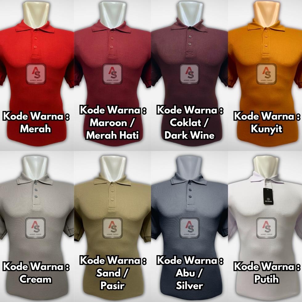Ready [16 Warna] Kaos Nevada Polos Berkerah Matching Pria Dewasa M L Xl Xxl Jumbo Big Size | Polo Sh