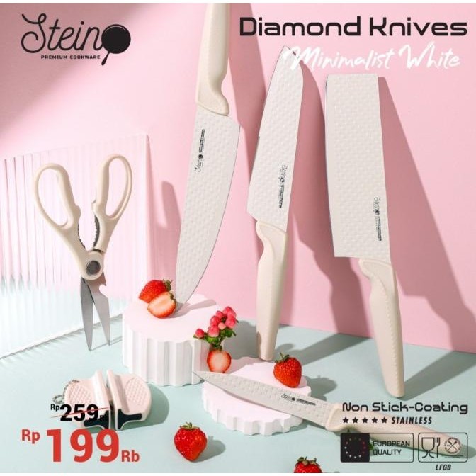 Stein Cookware - Kitchen Knife Set 6Pcs | Minimalist White
