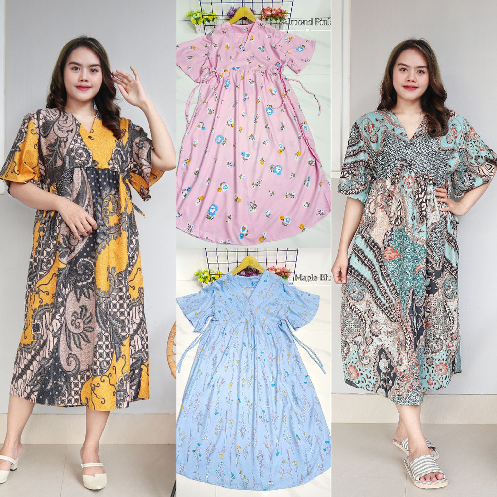 Daster JUMBO Wanita/ Dress HEM Tali LD 130 Motif -  FS79
