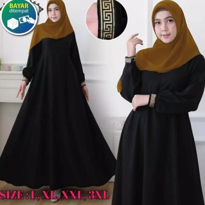 Gamis Hitam syari Gamis 2021 gamis hitam polos