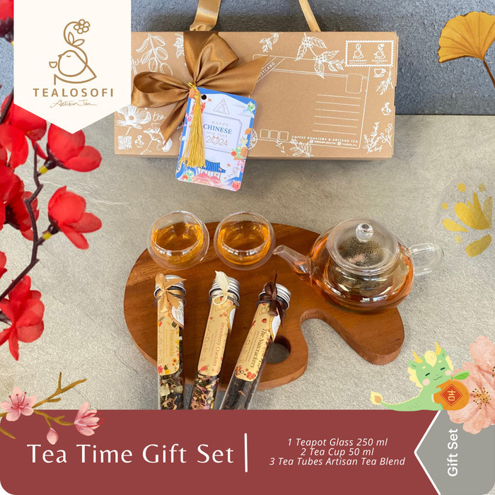 

Tea Time Gift Set - Healthy Souvenir Hampers Kado Teh Pot - Tealosofi