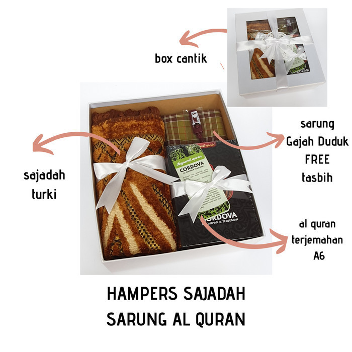 

Hampers Kado Cowok Sajadah Sarung Alquran Free Tasbih Dan Gift Box