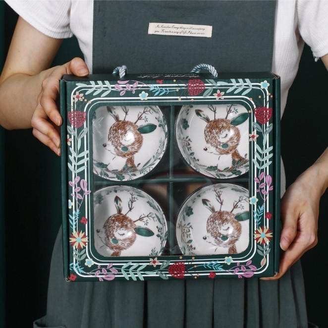 

Mangkok Keramik Set Giftbox Hampers Hadiah Wedding